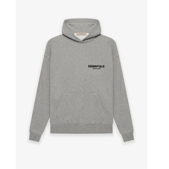 Fear of God Essentials  FOG Essentials Flocked Hoodie Dark Oatmeal - Picture 15 of 15